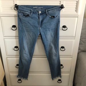 Frayed Old Navy Rockstar Mid Rise Style Jeans